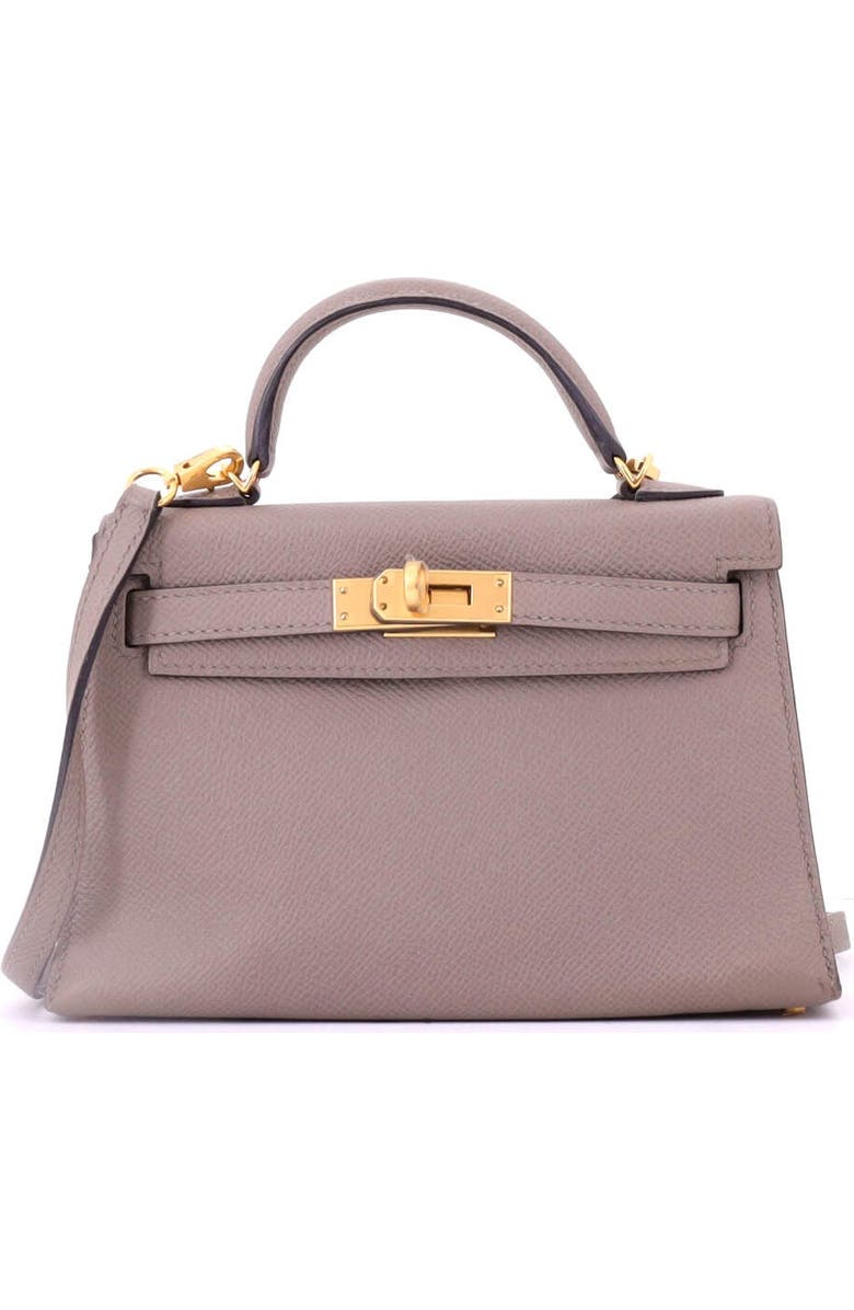 Pre-Owned Hermes Kelly Mini II Bag Grey Epsom with Gold Hardware 20, Main, color,