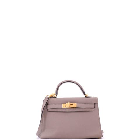 Kelly Mini II Bag Grey Epsom with Gold Hardware 20