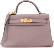 Pre-Owned Hermes Kelly Mini II Bag Grey Epsom with Gold Hardware 20