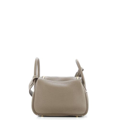 Pre-owned Hermes Hermes Lindy Bag Clemence Mini In Brown