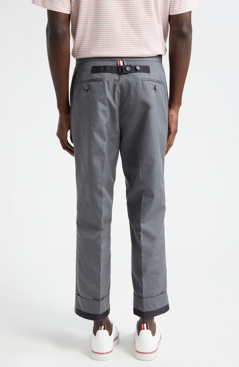 Thom Browne Classic Fit 1 Typewriter Cloth Backstrap Trousers, Alternate, color,