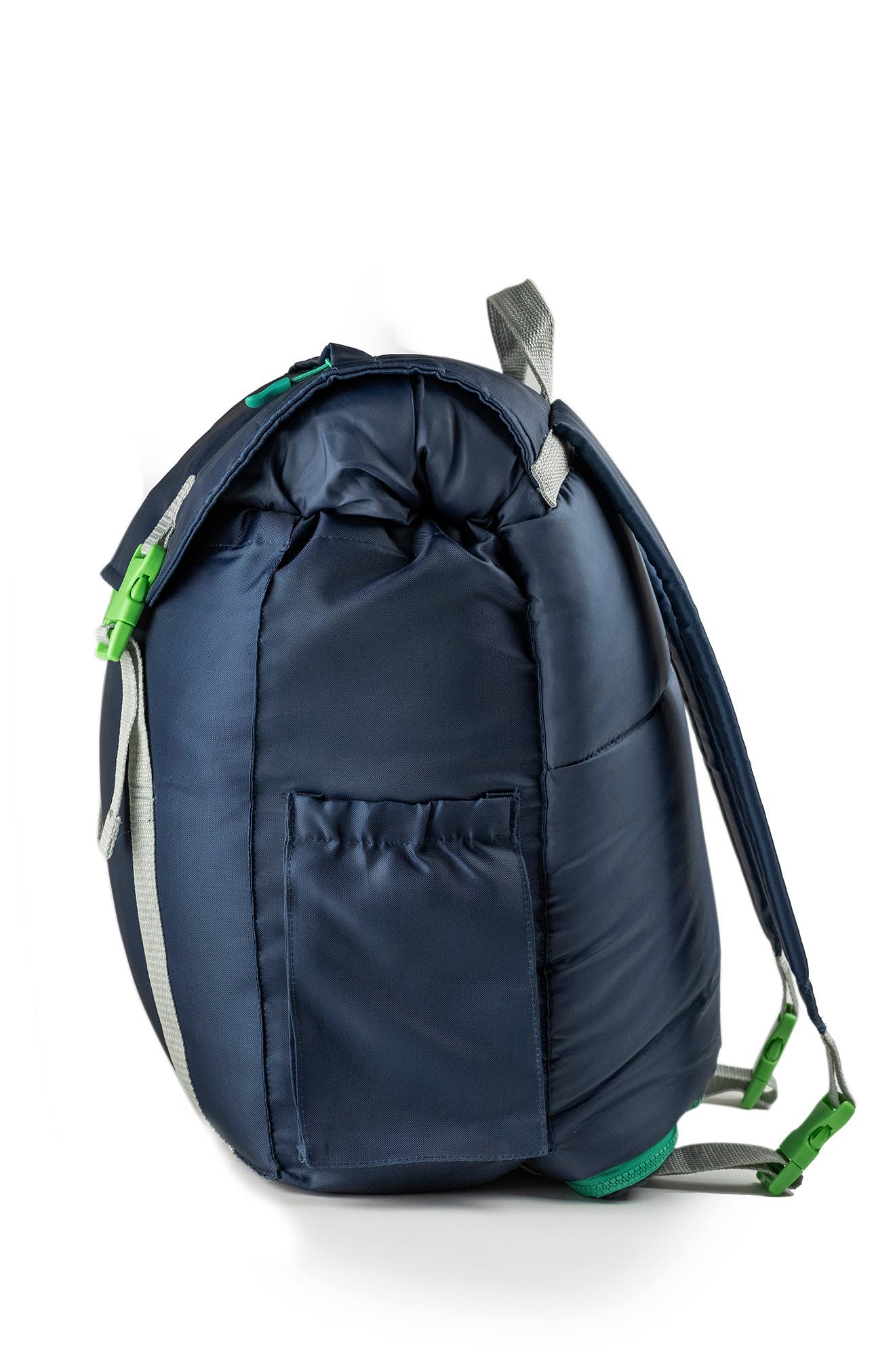 Kids' Sleep-n-Pack Faux Shearling Lined Sleeping Bag Backpack, Alternate, color, DARK NAVY/ STORMY GREY