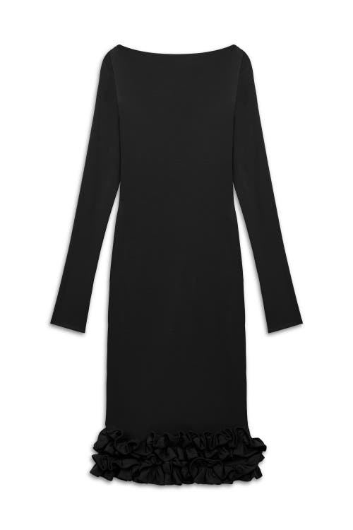 Nocturne Jersey Maxi Dress With Ruffle Detail