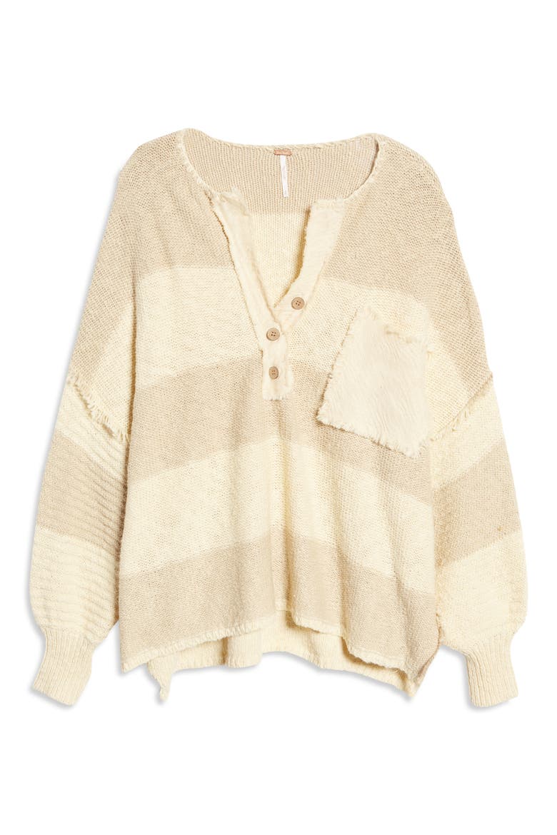 Road Trip Stripe Henley Sweater, Alternate, color, PEBBLE COMBO