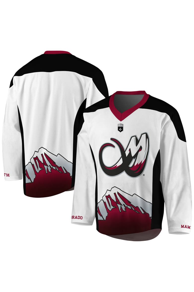 Men's White/Maroon Colorado Mammoth Replica Jersey, Main, color, White