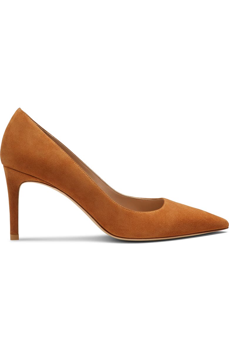 Stuart Weitzman Stuart Power 75 Pointed Toe Pump, Alternate, color, Hazel Suede