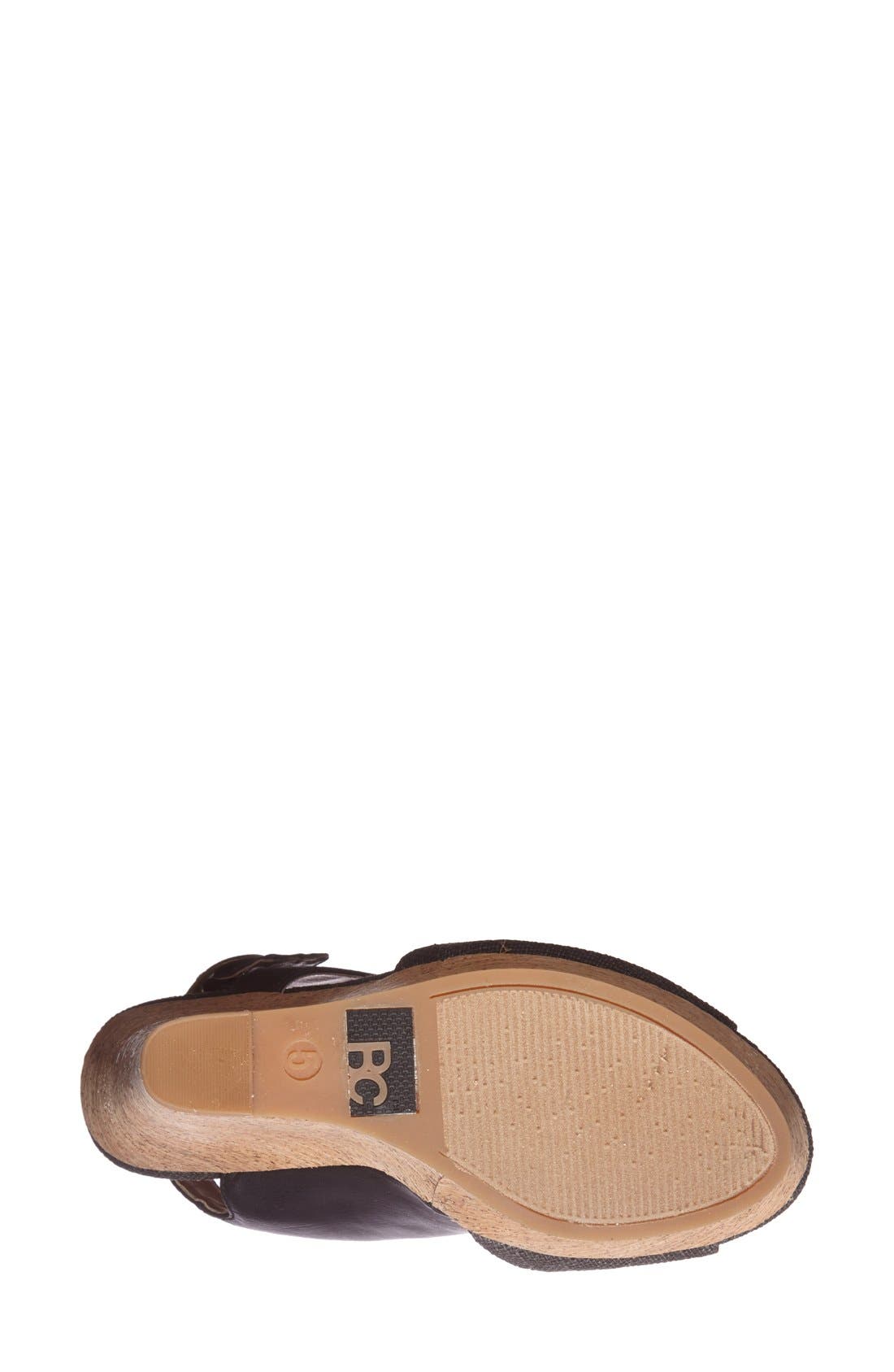 'Chihuahua' Slingback Wedge Sandal, Alternate, color, BLACK