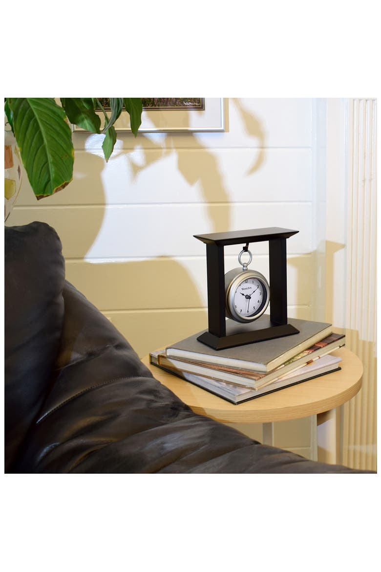 MDF and Metal Mantel Clock, Alternate, color, BLACK
