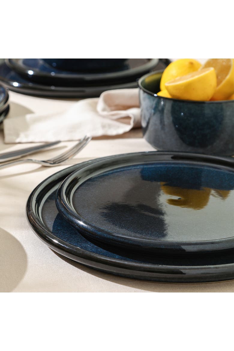 Eden Stoneware 24-Piece Dinnerware Set, Alternate, color, Dark Blue