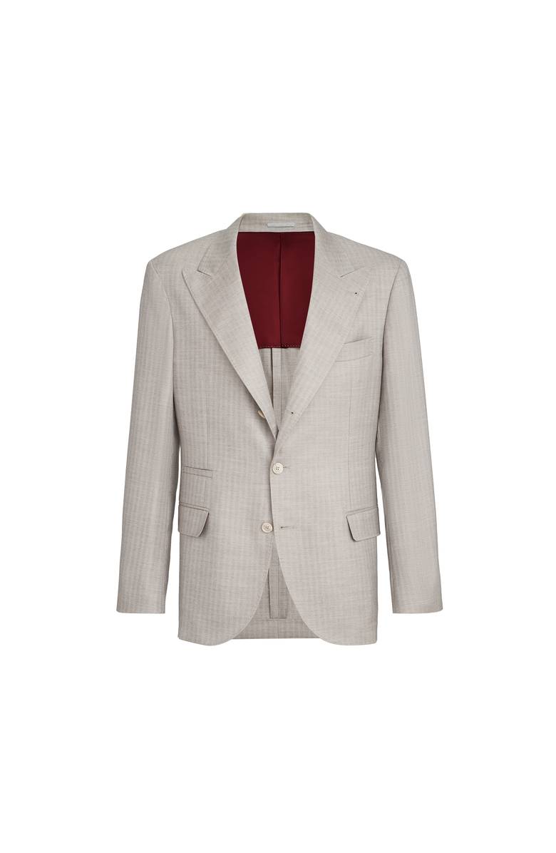 Brunello Cucinelli Chevron deconstructed blazer, Main, color, Light Grey