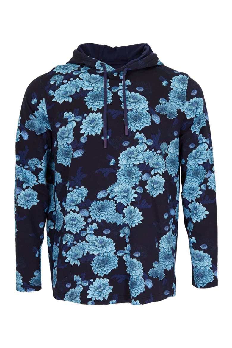 Horatio Jersey Lightweight Hoodie, Main, color, Serious Floral Navy