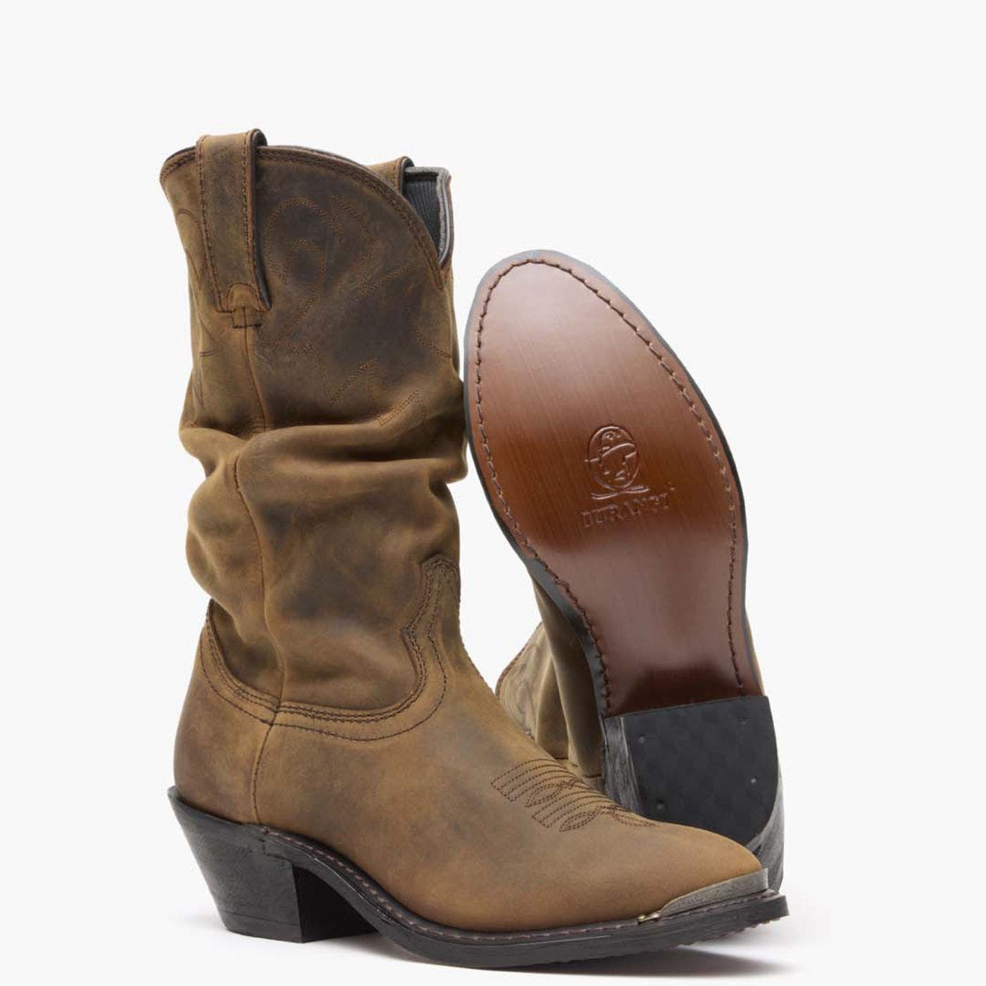 DURANGO Women's  Slouch Western Boot, Alternate, color, Distressed Tan