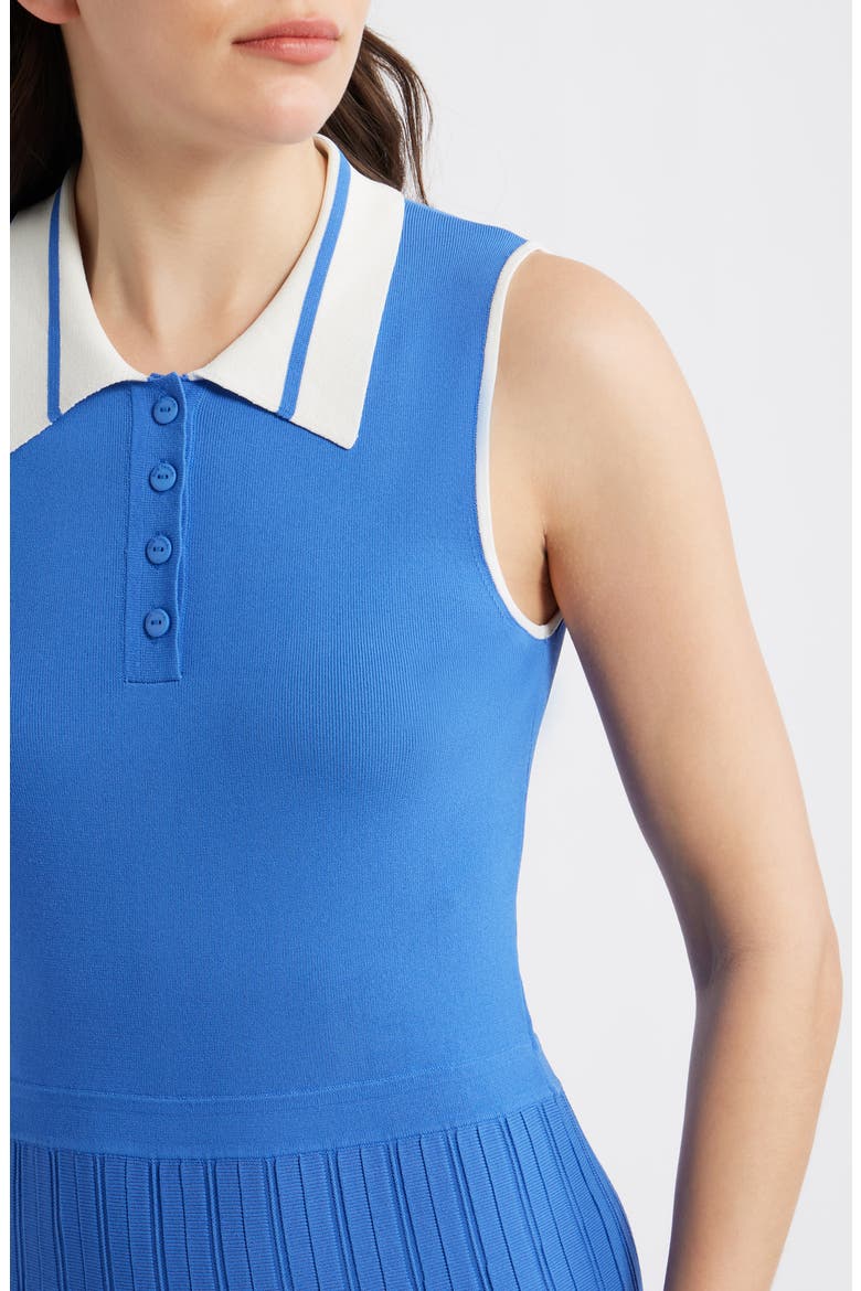 The Elizabeth Knit Polo Dress, Alternate, color, SEAPORT BLUE/ IVORY
