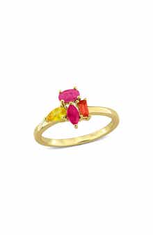 Multi-Shaped Ruby Ring