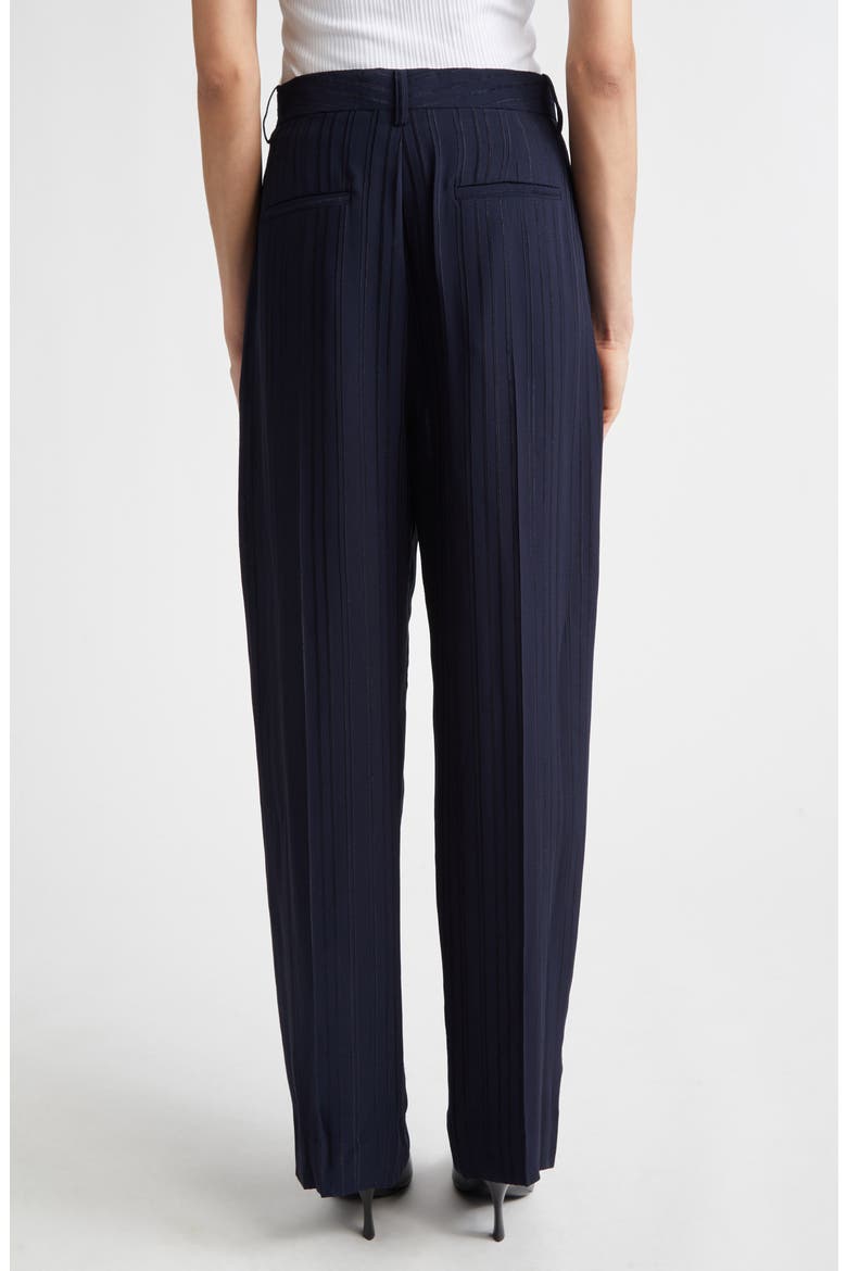 Pleated Wide Leg Trousers, Alternate, color, NAVY