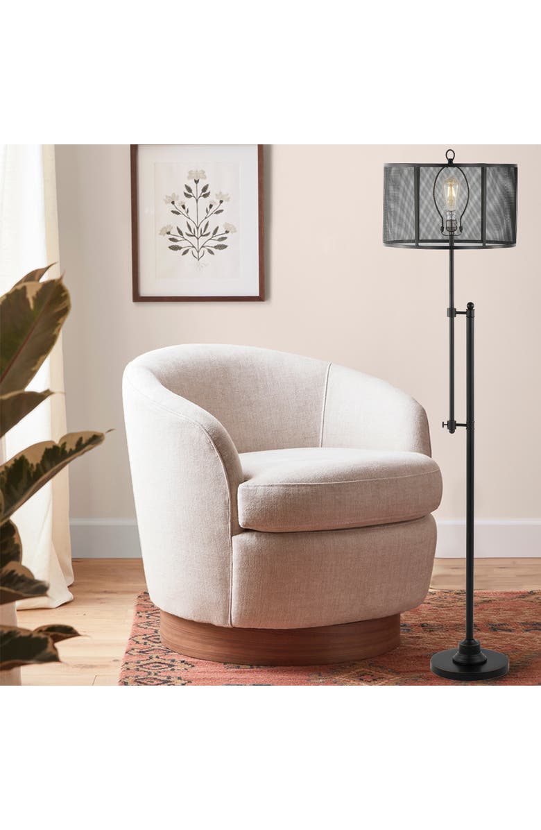 JONATHAN Y Noah Modern Industrial Iron Height-Adjustable LED Floor Lamp, Alternate, color, Charcoal/Black