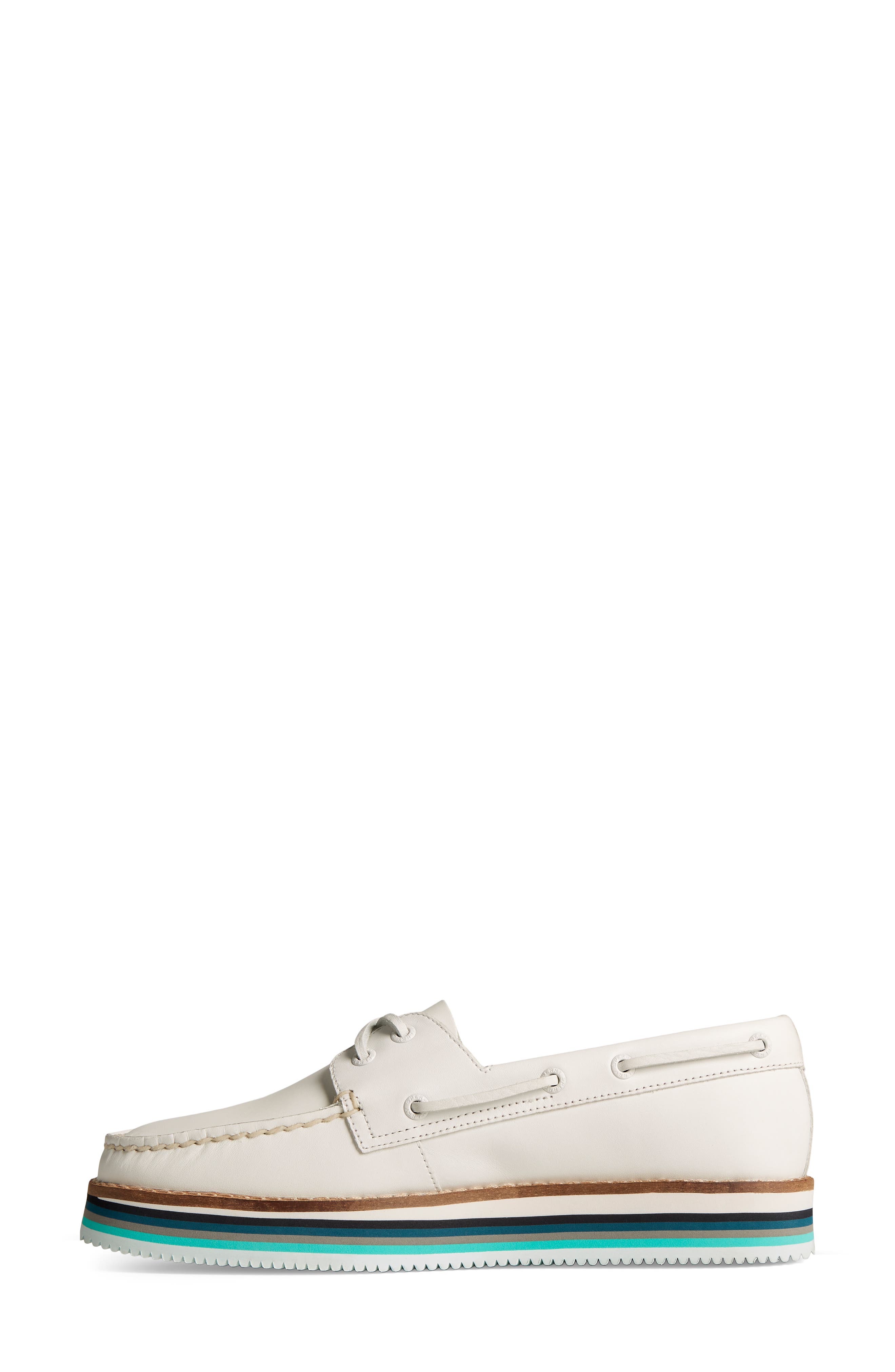 Platform Boat Shoe, Alternate, color, WHITE