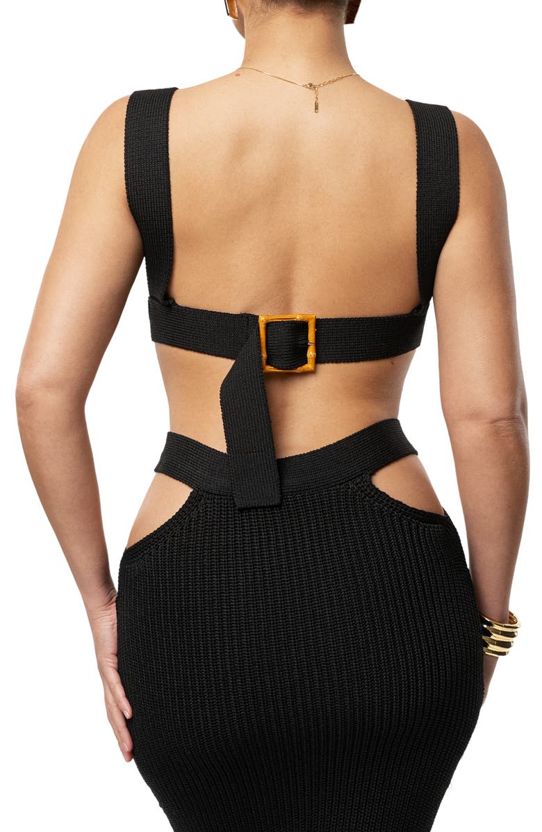 JLUXLABEL Nikole Crop Top & Skirt, Alternate, color, Black