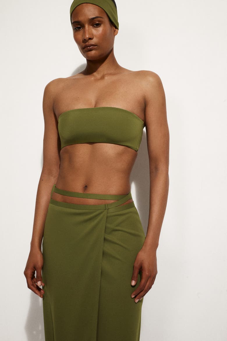 Sarong Wrap Skirt, Alternate, color, KHAKI