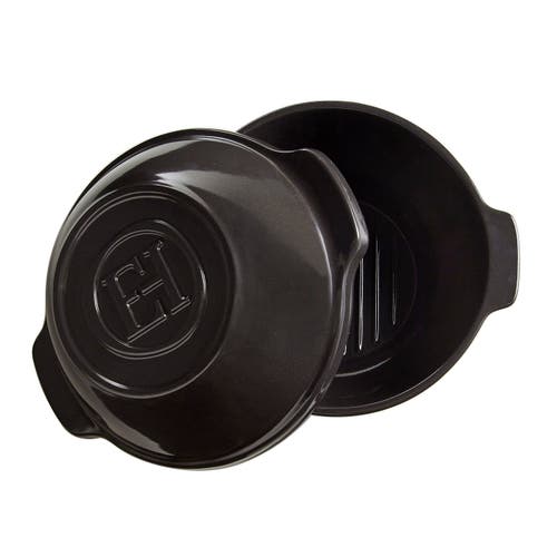 Emile Henry Bread & Potato Pot In Charcoal