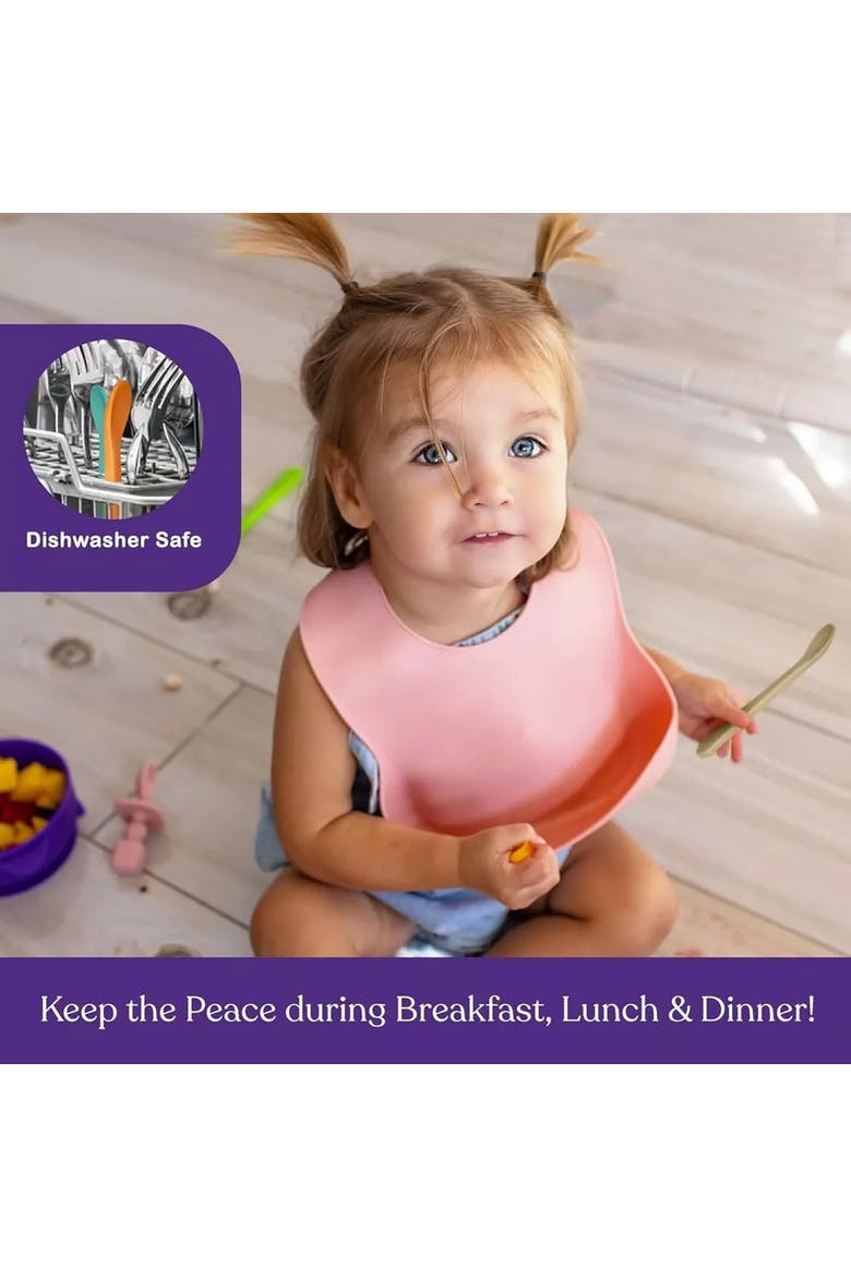 Silicone Baby Spoon Set  5 Piece, Alternate, color, Whispering Pastels
