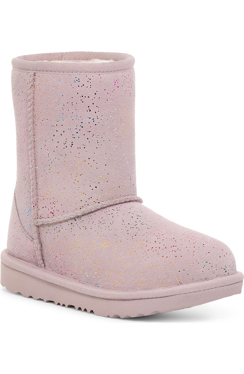 UGG<sup>®</sup> Kids' Classic II Shimmer Sky Boot, Main, color, Pale Smoke / Rainbow Metallic