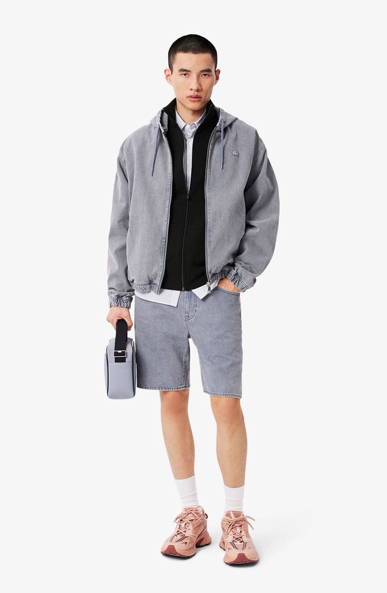 Lacoste Classic Fit Fleece Zip Sweatshirt, Alternate, color, Black