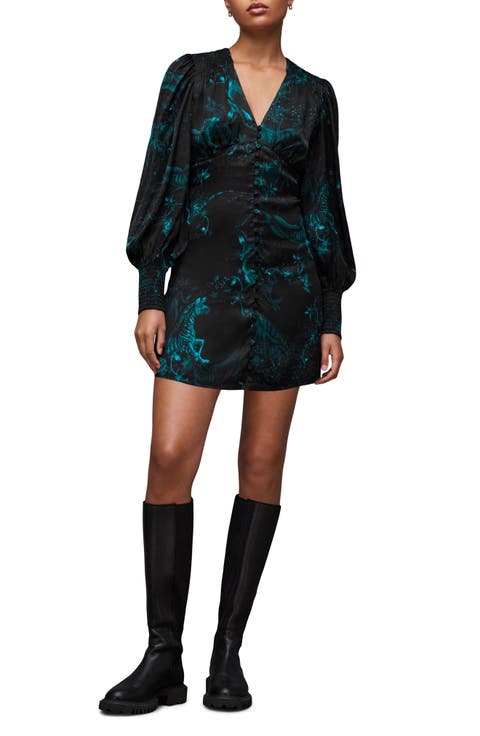 Auden Cosmic Print Long Sleeve Minidress