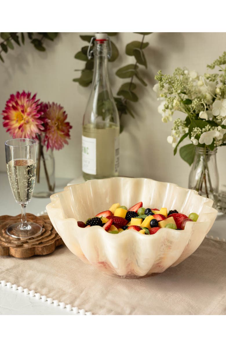 Jeanne Fitz Resin Collection Scalloped Bowl - Cream, Alternate, color, Cream