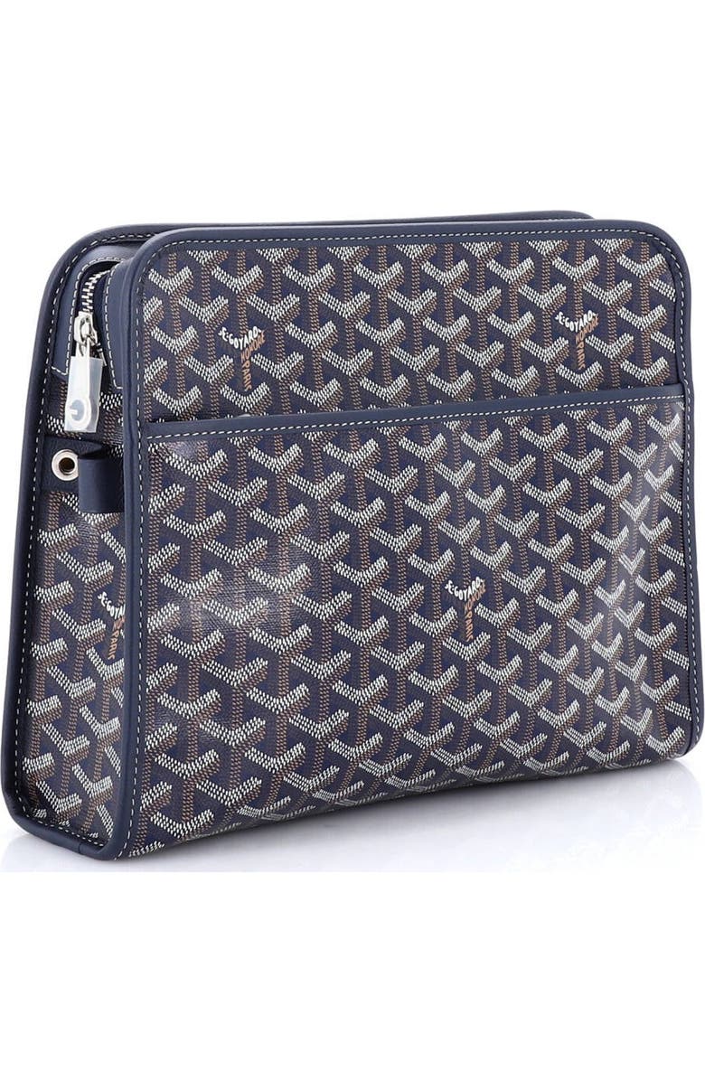 Pre-Owned Goyard Jouvence Toiletry Pouch Coated Canvas GM, Alternate, color, Blue