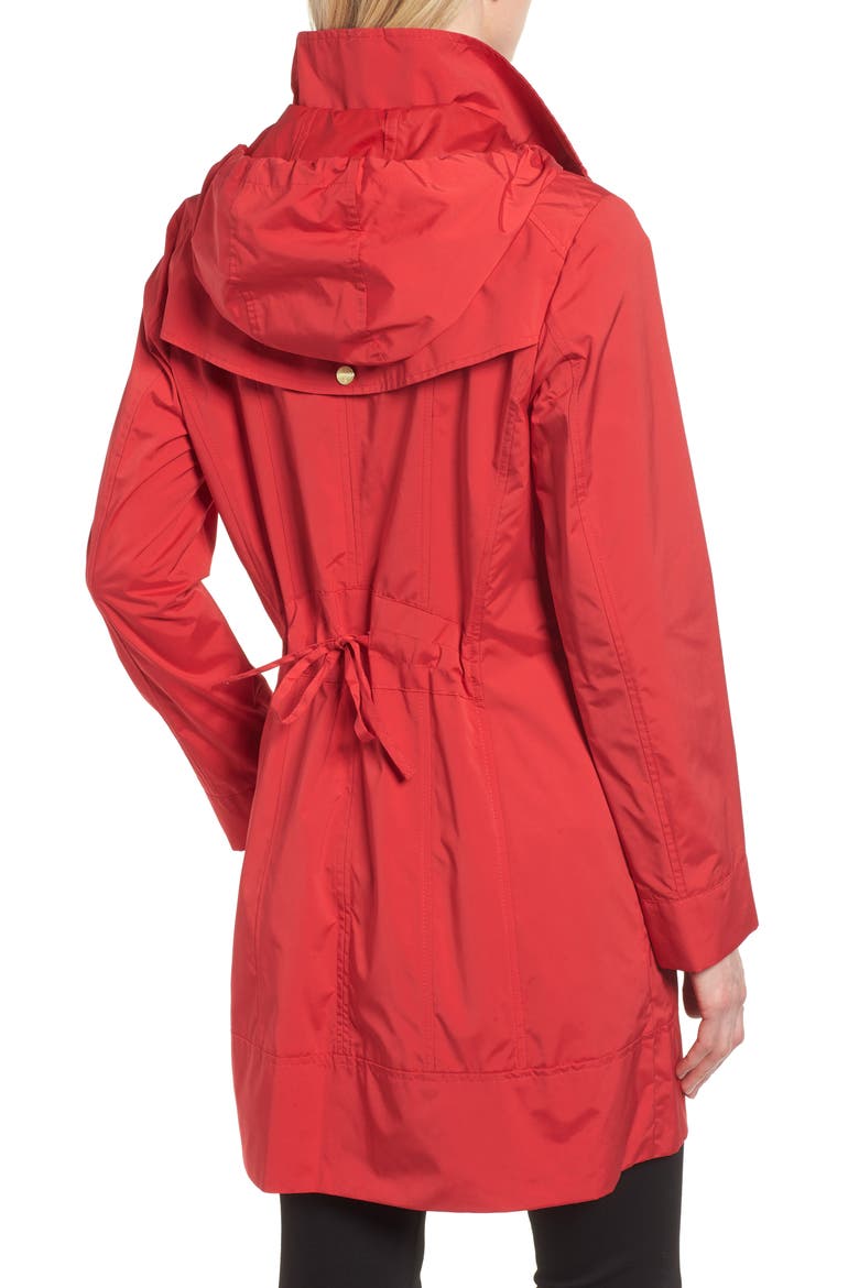 Back Bow Packable Hooded Raincoat, Alternate, color, RED