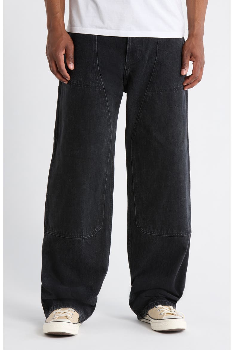 Wide Leg Jeans, Main, color, WASHED BLACK