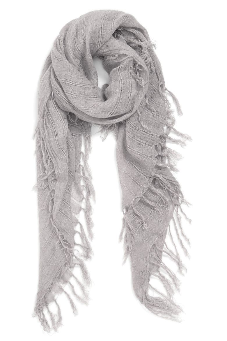 Fringe Scarf, Main, color, GREY