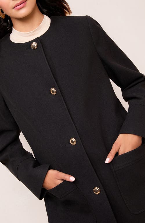 Friends Like These Collarless Swing Coat In Black