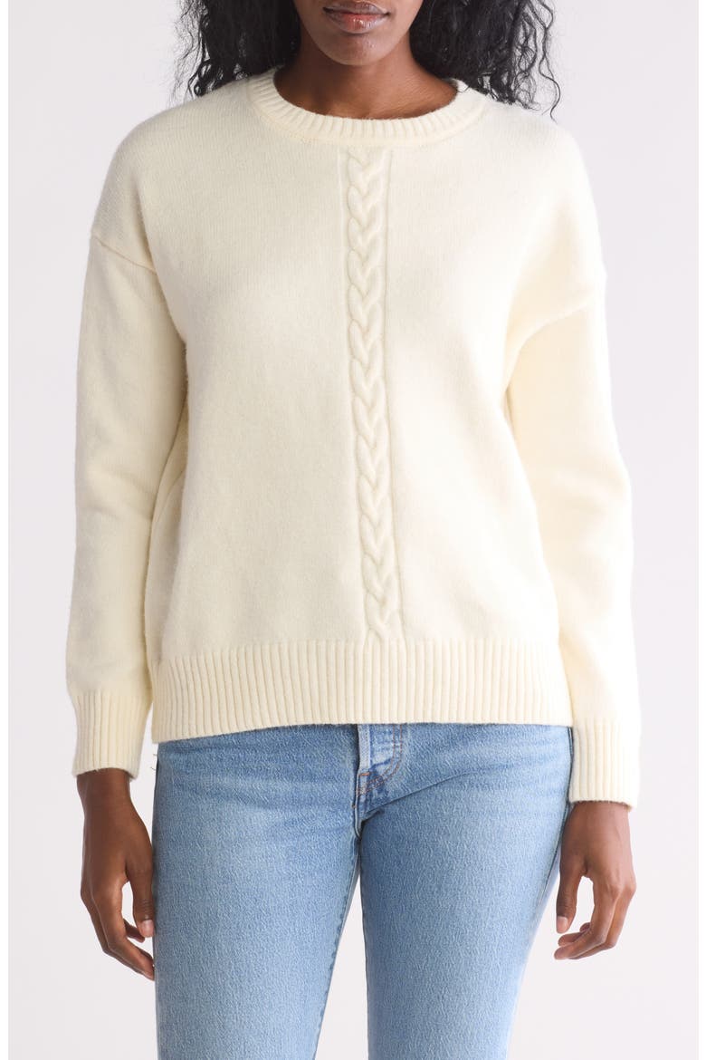 Gilly Cable Knit Sweater, Main, color, OFF WHITE