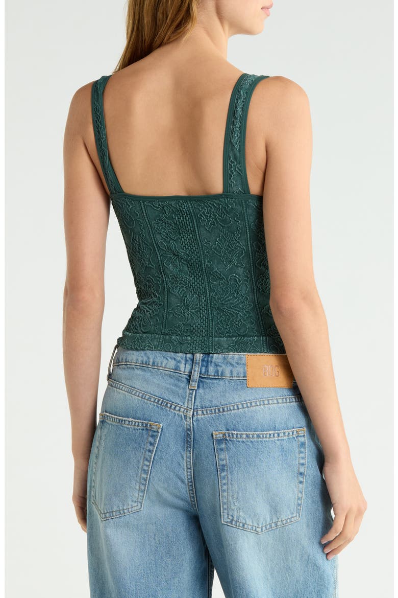 Tapestry V-Neck Crop Tank, Alternate, color, DARK GREEN