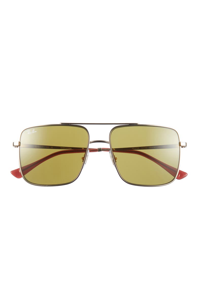 56mm Square Sunglasses, Main, color, PALE GOLD
