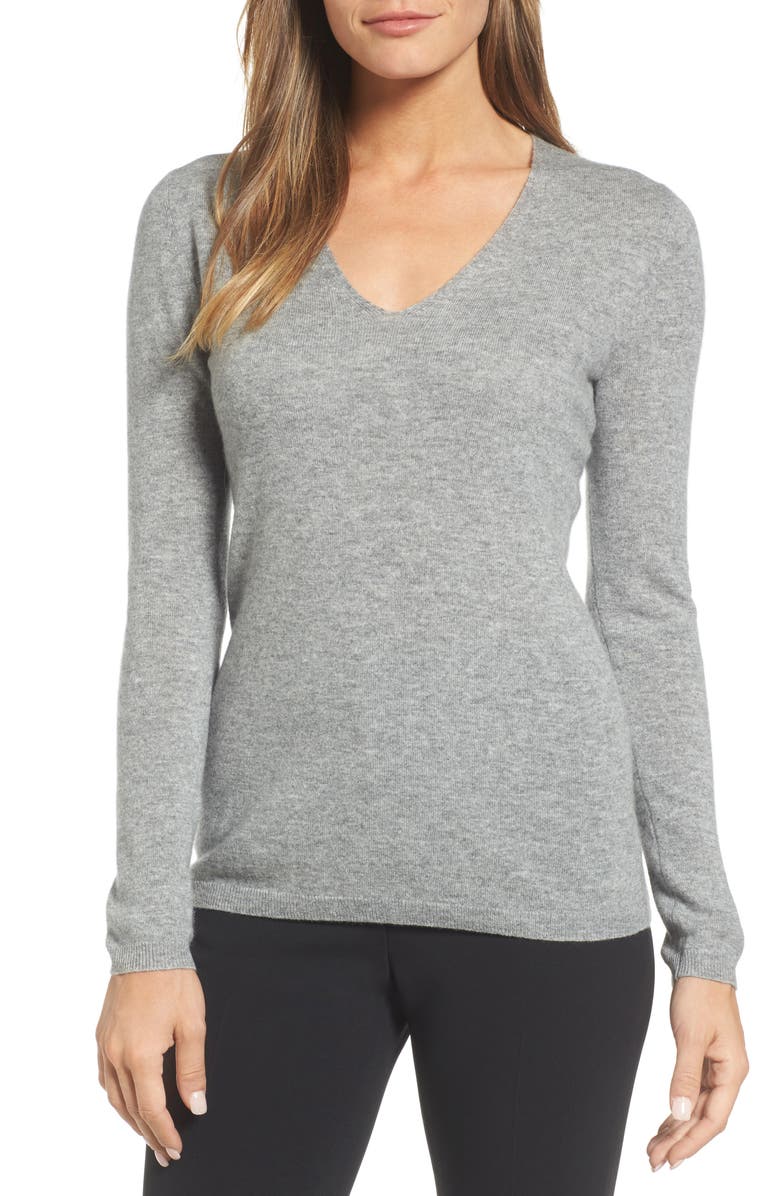 Nordstrom Signature Cashmere V-Neck Sweater, Main, color,
