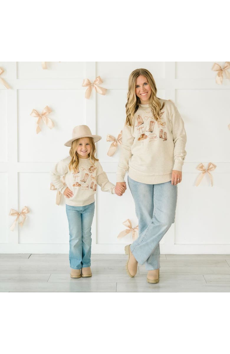 Sweet Wink Cowgirl Cutie Sweatshirt, Alternate, color, Brown Multicolor