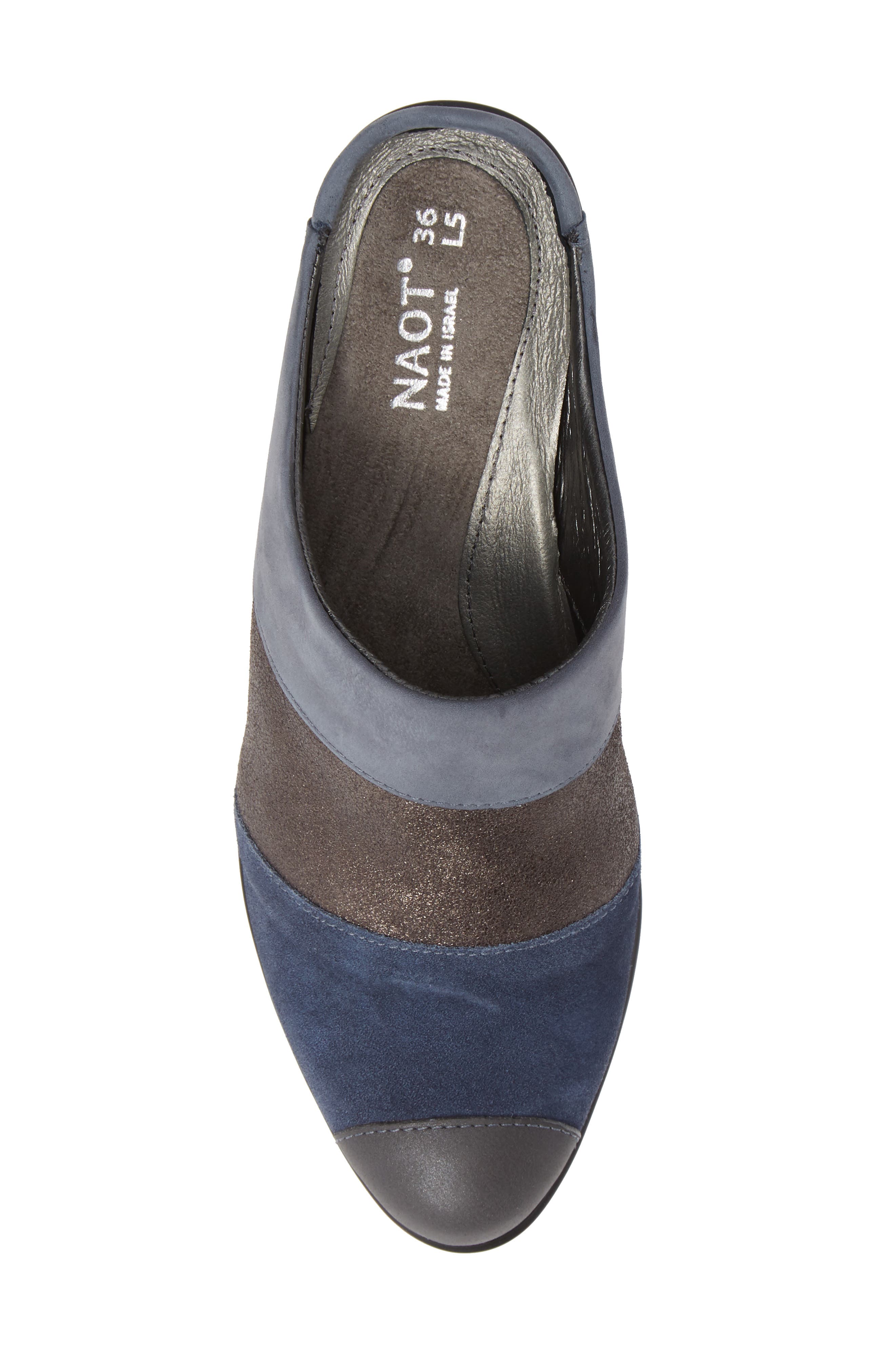 Fortuna Mule, Alternate, color, BLUE/ GREY SUEDE/ LEATHER