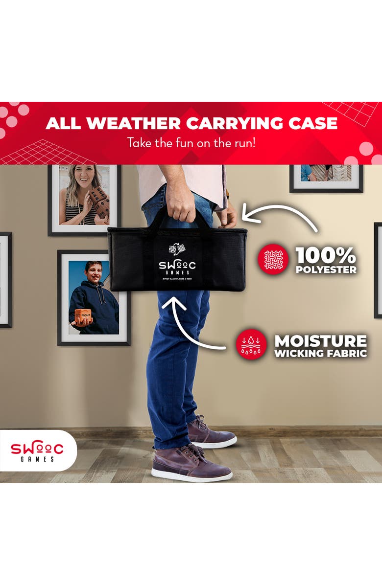 Swooc Games Giant Checkers & Tic Tac Toe Game, Alternate, color, Black, Red