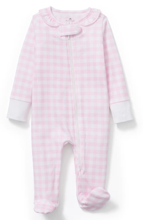 Gingham Pima Cotton Footie Romper