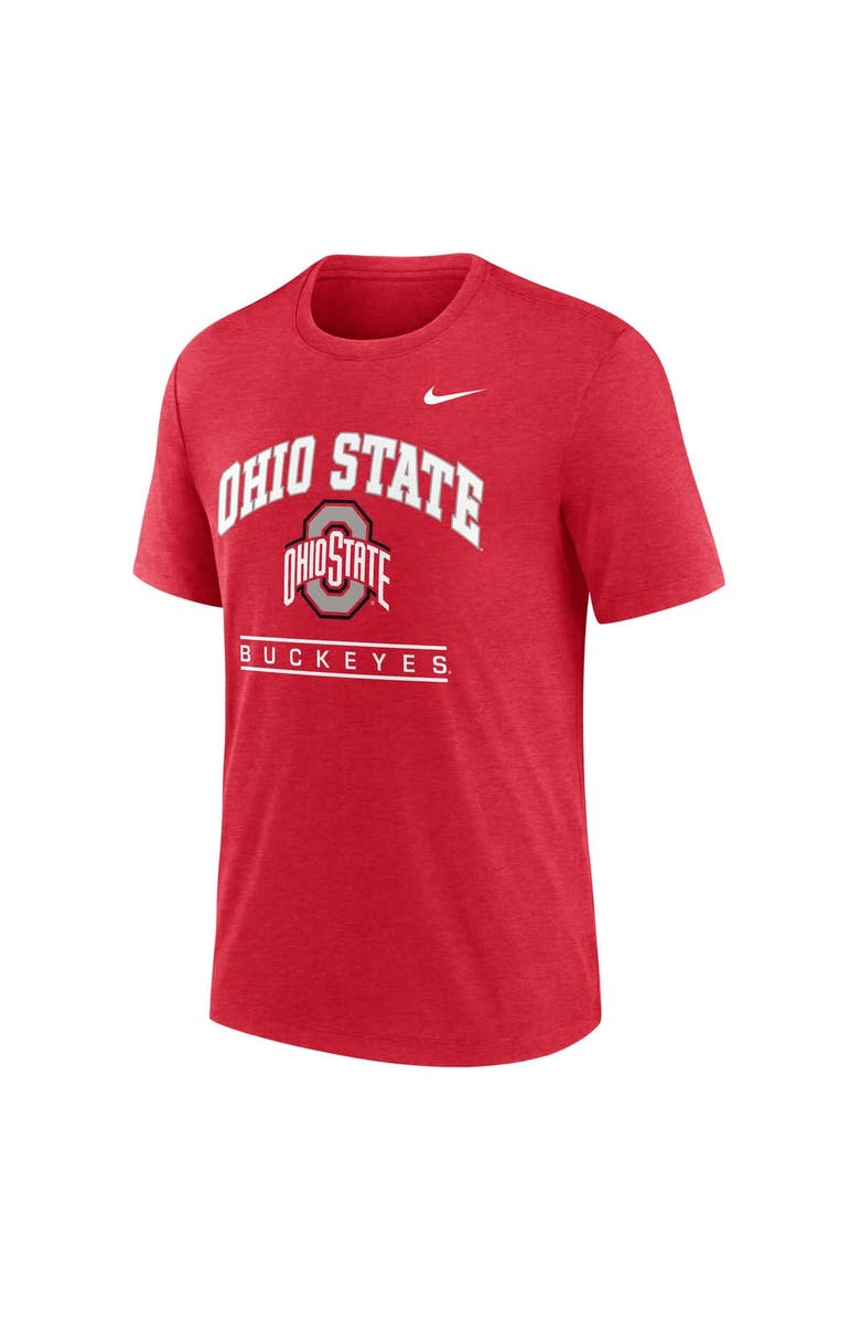 Nike Men's Nike Scarlet Ohio State Buckeyes Arch Over Logo Tri-Blend T-Shirt, Alternate, color, 