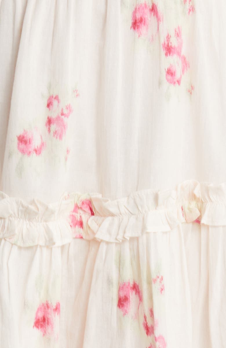 LoveShackFancy Spruce Floral Long Sleeve Cotton Minidress, Alternate, color,