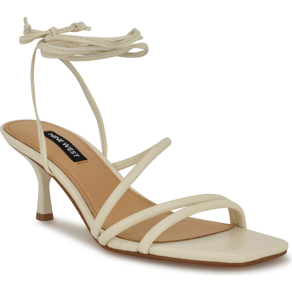 Nine West Hendy Ankle Wrap Sandal In Ivory