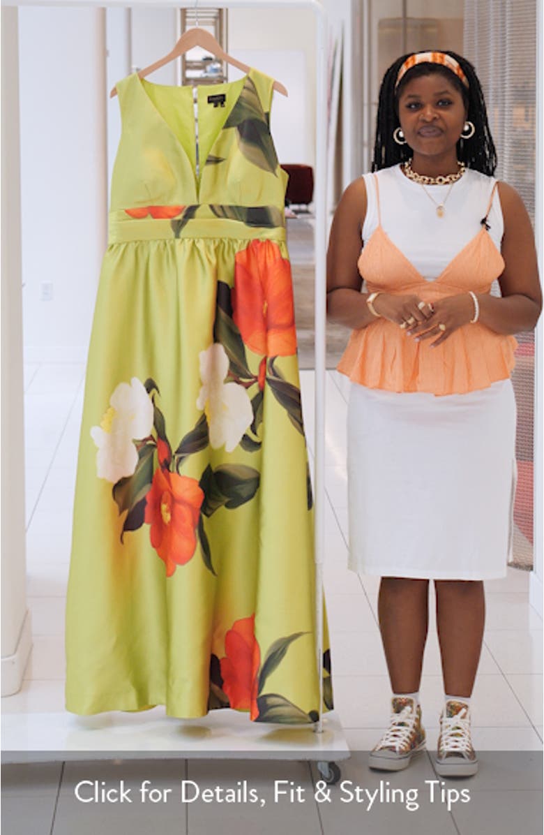 Floral Print Sleeveless A-Line Dress, sales video thumbnail