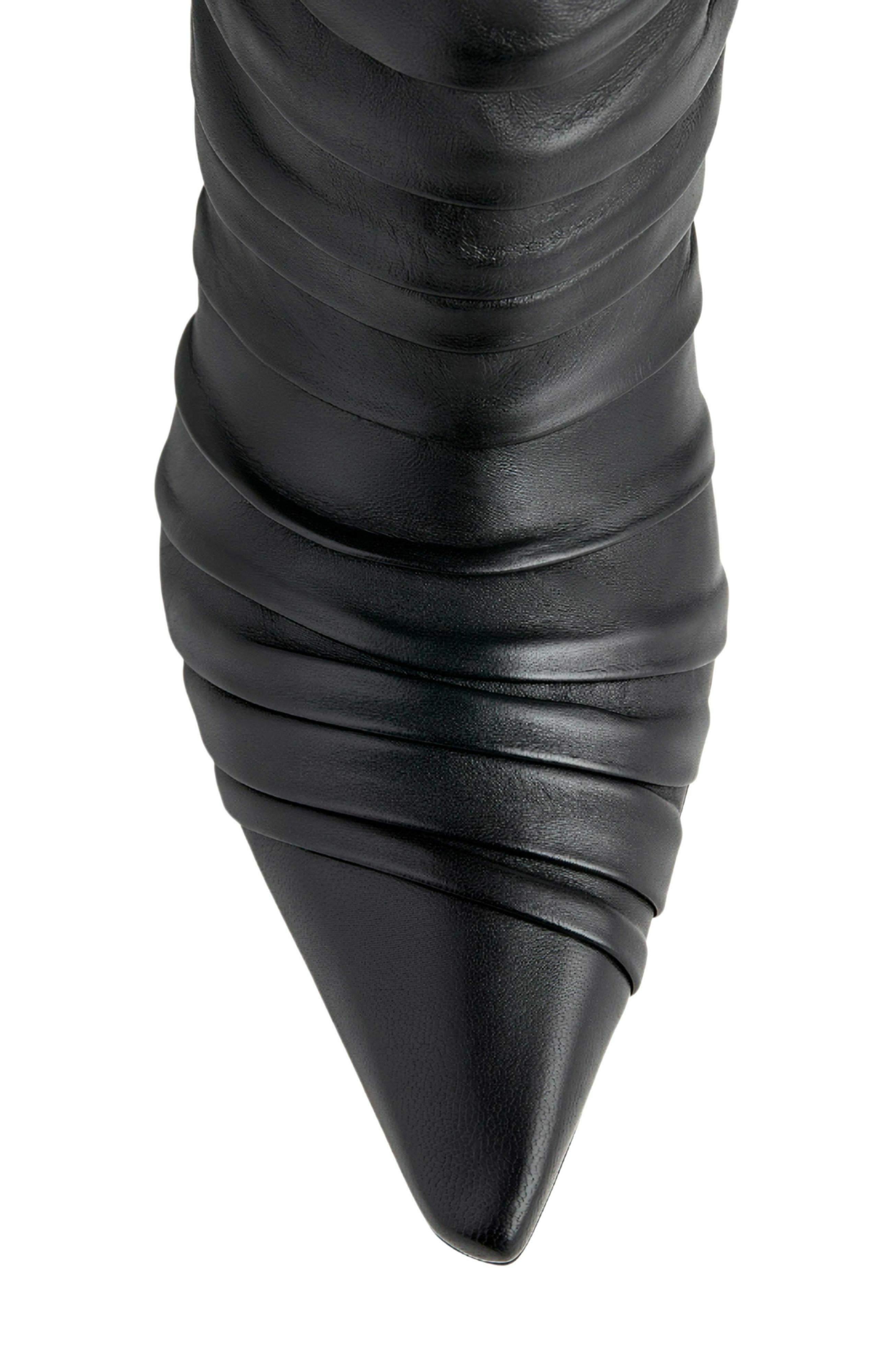 Neil J. Rodgers Plisse Knee Boot, Alternate, color, Black Nappa