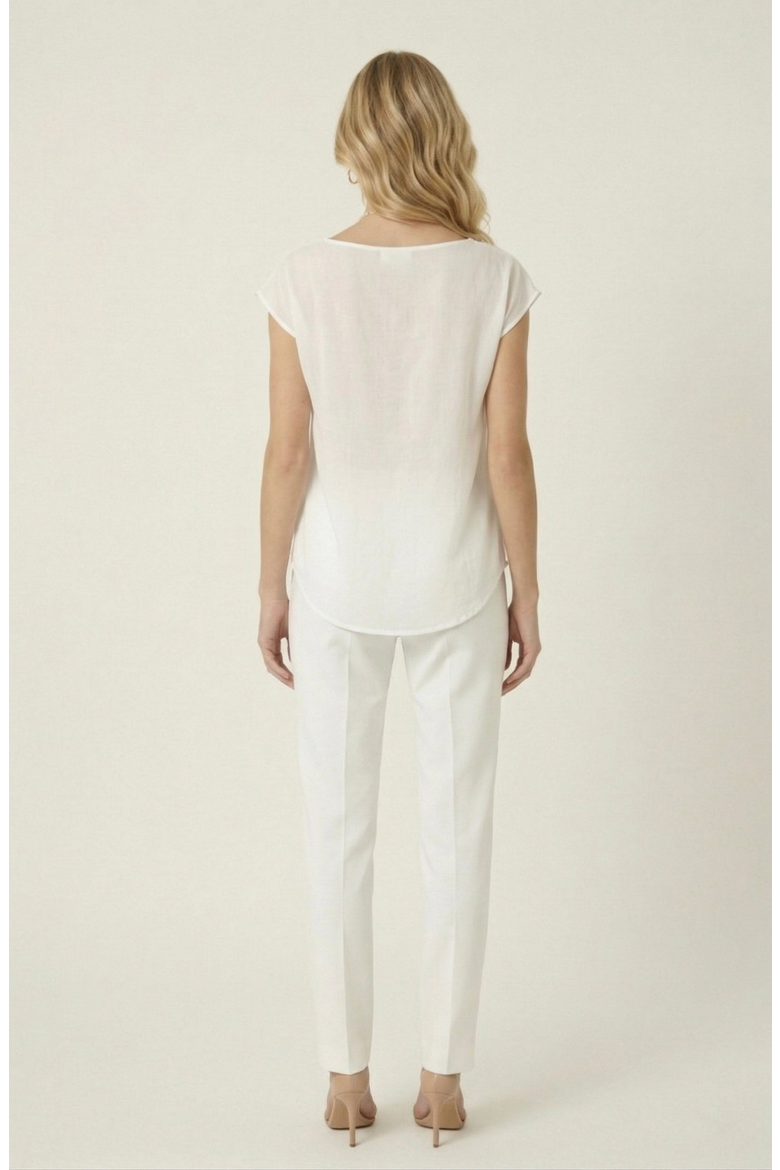 Draped Cowl Neck Top with Asymmetrical Overlay Detail, Alternate, color, Ivory