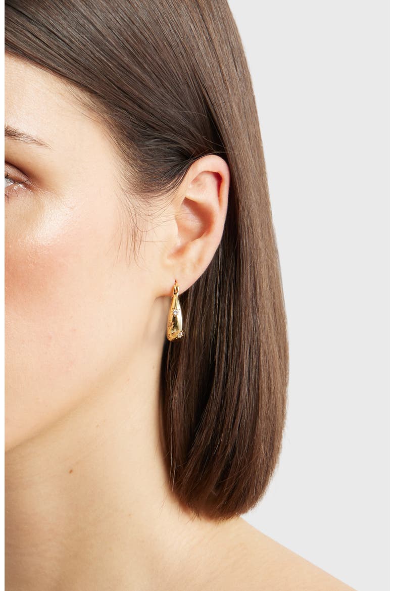Vega Star Hoop Earrings, Alternate, color, GOLD