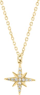 EFFY 14K Gold Plated Sterling Silver Pavé Diamond Star Pendant Necklace